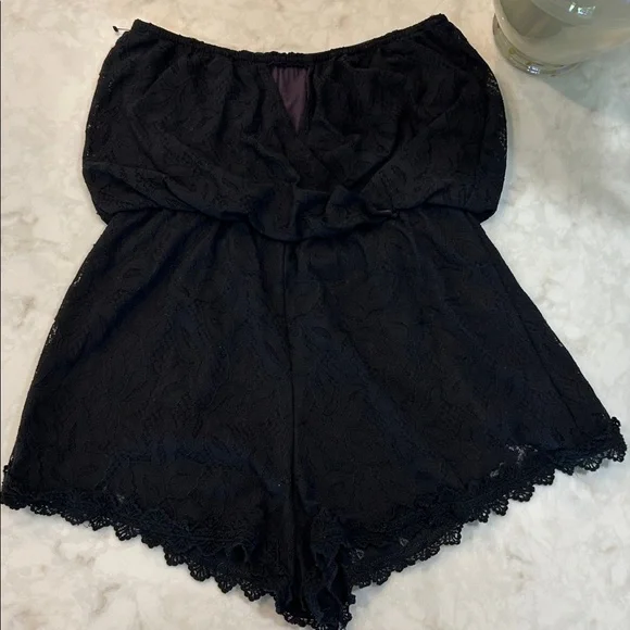 Free People Tahlia Black Lace Strapless Romper - Picture 7 of 10